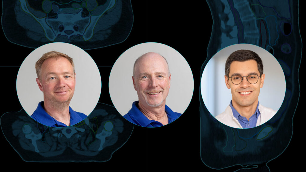 Head shots of Dr. Farshin Mortasawi, Holger Wirtz and Mike Fröhlich at MVZ Strahlentherapie Singen-Friedrichshafen